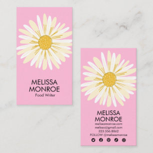 Happy Daisy illustrated Social Media Icons  Business Card