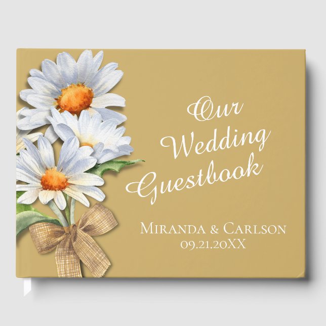 Happy Daisy Wedding Guestbook (Front)
