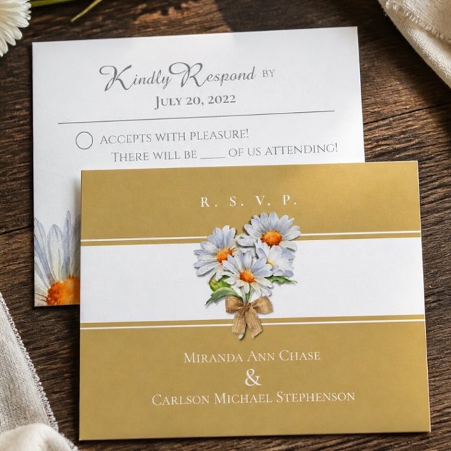 Happy Daisy Wedding RSVP Flat Card (Creator Uploaded)