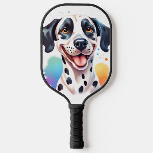 Happy Dalmatian Dog Pet Pickleball Paddle