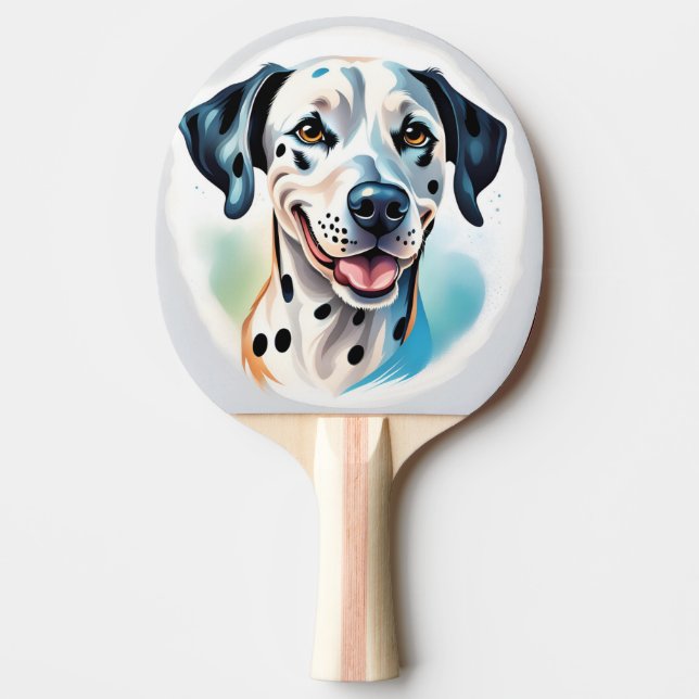 Happy Dalmatian Dog Pet Ping Pong Paddle (Front)