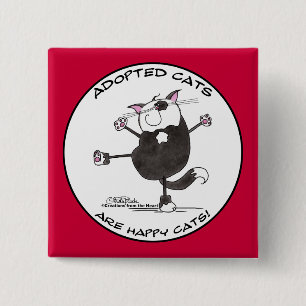 Happy Dance Cat 15 Cm Square Badge