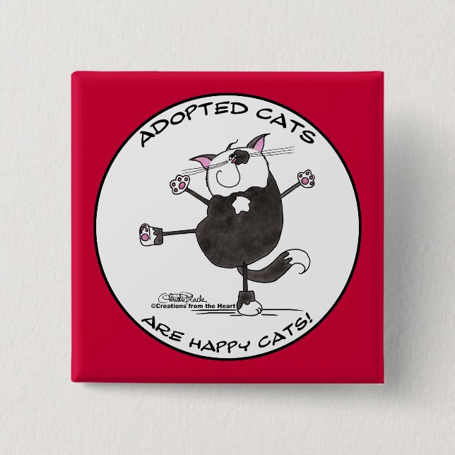 Happy Dance Cat 15 Cm Square Badge (Front)