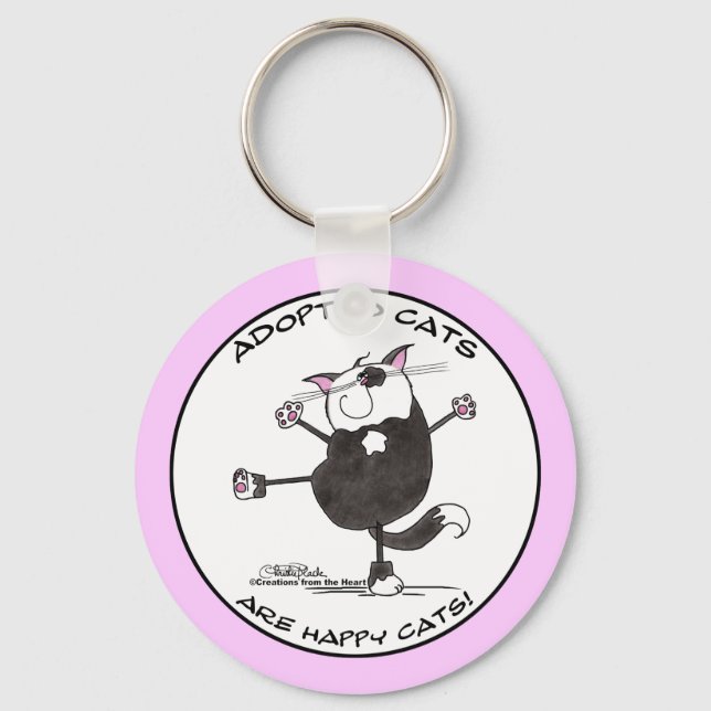 Happy Dance Cat Key Ring (Front)