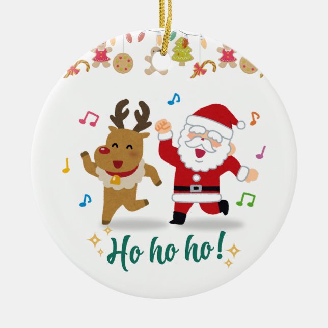 Happy dance ceramic tree decoration (Front)