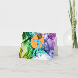 HAPPY DANCE Colour Splash Blank Thank You Note Car Card