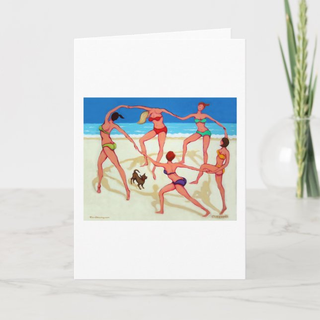 Happy Dance - Girls on Vacation at the Beach! Card (Front)