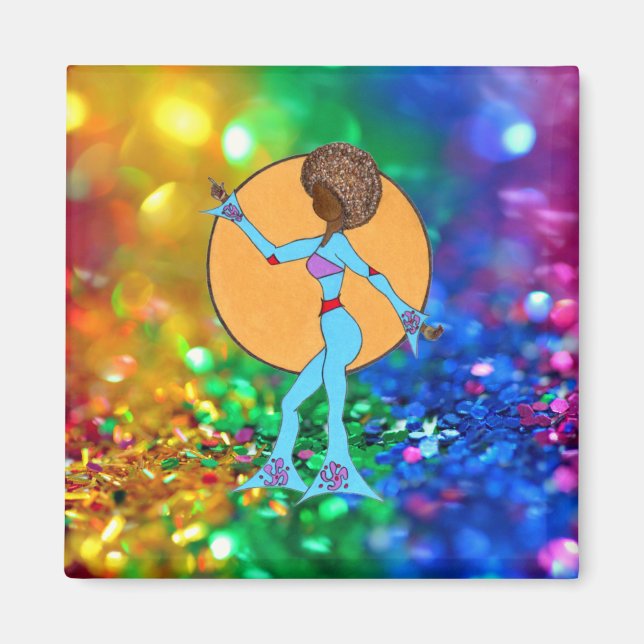 HAPPY DANCE – GLITTER stick on Magnet (Front)