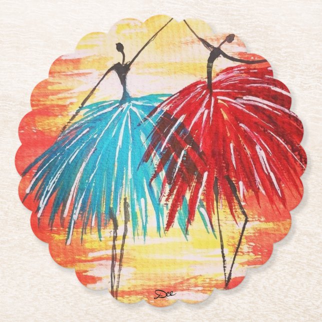 Happy Dance Paper Coasters (Front)