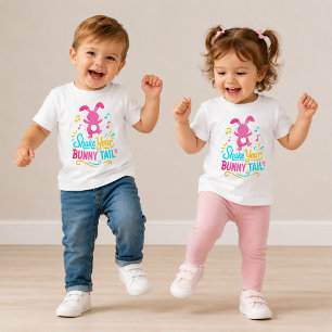 Happy Dance Pink Bunny Shake Your Bunny Tail White Toddler T-Shirt