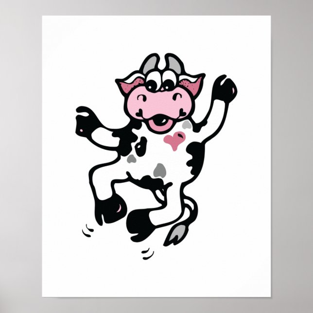 Happy Dancing Cow Poster (Front)