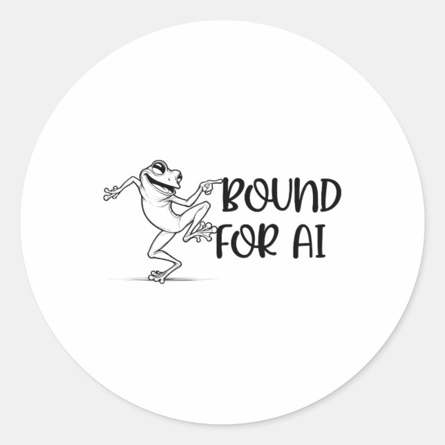 Happy Dancing Frog Ai Artificial Intelligence Deve Classic Round Sticker (Front)