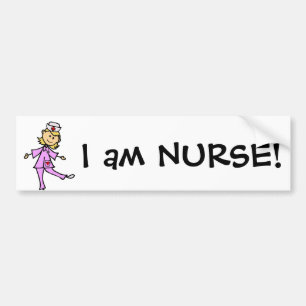 Happy Dancing Nurse Art Bumper Sticker