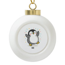 happy dancing Penguin Custom Kids Illustration