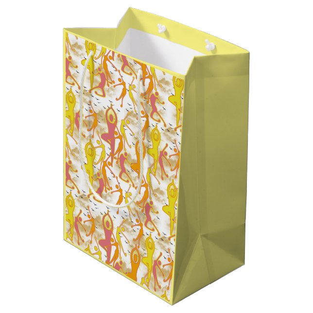 Happy Dancing Yoga Girls  Medium Gift Bag (Back Angled)