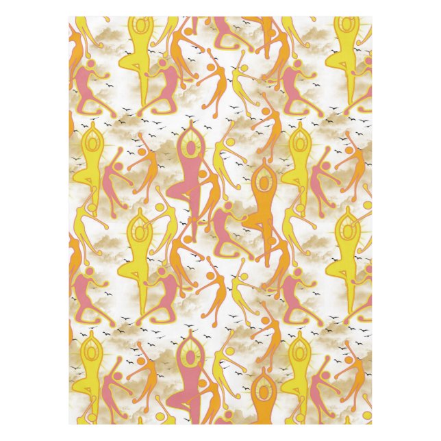 Happy  Dancing Yoga Girls  Tablecloth (Front)