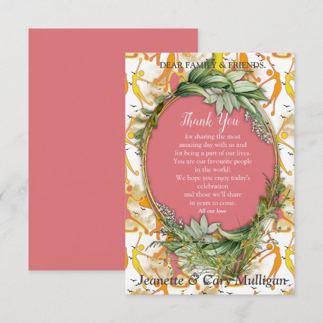 Happy  Dancing Yoga Girls thank you   RSVP Card (Front/Back)