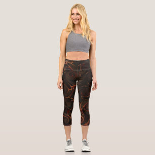 Happy Dark Swirls Capri Leggings