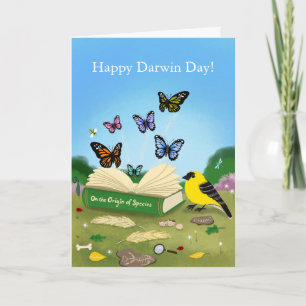 Happy Darwin Day Evolution Nature Art Card