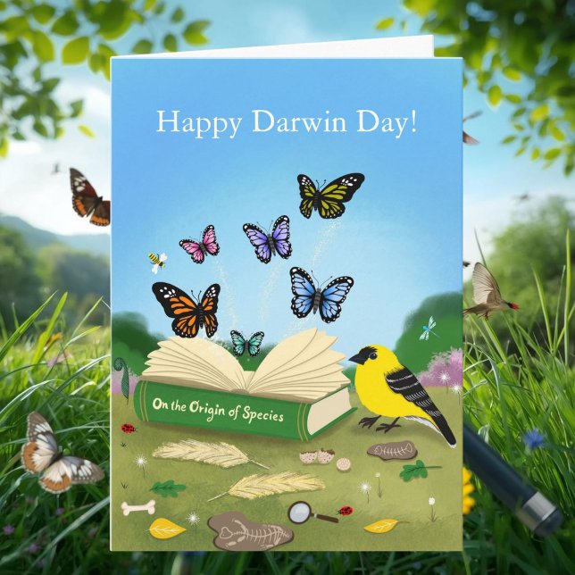 Happy Darwin Day Evolution Nature Art Card (Creator Uploaded)