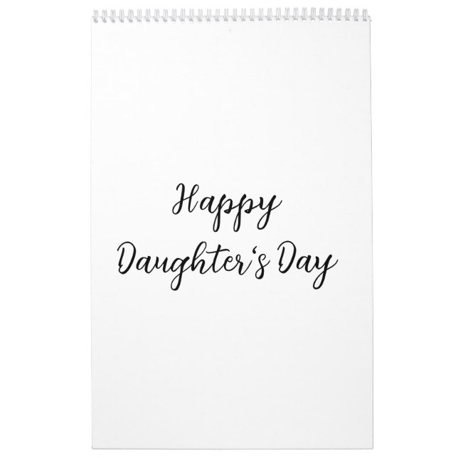 Happy daughters day si.ple minimal add name text t calendar (Cover)