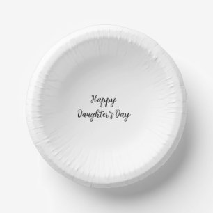 Happy daughters day si.ple minimal add name text t paper plate