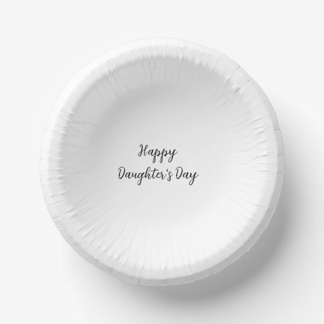 Happy daughters day si.ple minimal add name text t paper plate (Front)