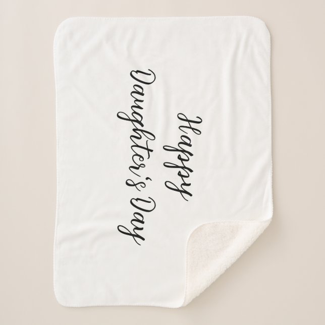 Happy daughters day si.ple minimal add name text t sherpa blanket (Front)