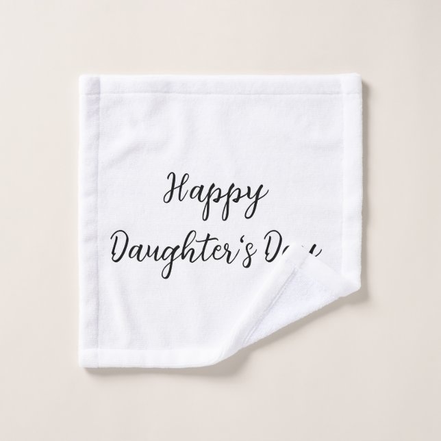 Happy daughters day si.ple minimal add name text t wash cloth (Wash Cloth)