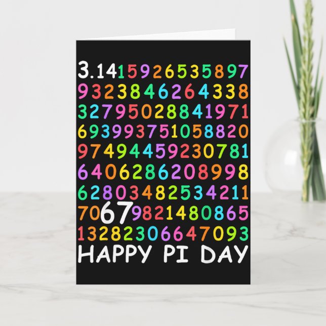 Happy day 3.14 math lover 67 math teachers kids card (Front)