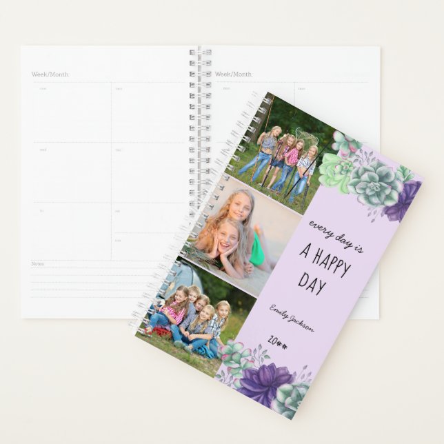 Happy Day 3 Photo Strip Succulents 2022 Planner (Display)