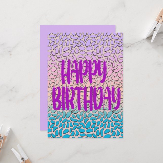 Happy Day and Happier Year Birthday Card (Front/Back In Situ)