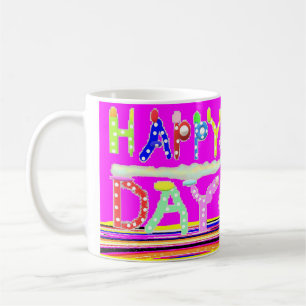 Happy day art design sugar candy brite colours coffee mug