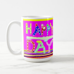 Happy day art design sugar candy brite colours coffee mug