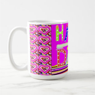 Happy day art design sugar candy brite colours coffee mug
