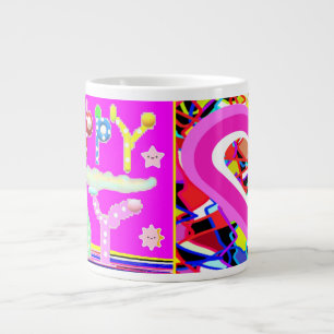 Happy day art design sugar candy brite colours large coffee mug
