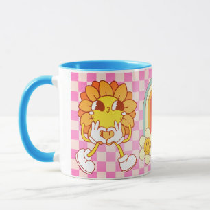 Happy Day blue handle mug