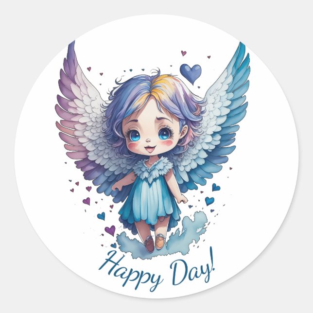 Happy Day! Classic Round Sticker (Front)