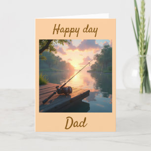 Happy day dad fishing theme we love you thank you card