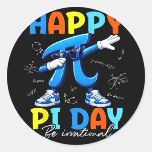 Happy day funny dabbing symbol math teachers boysH Classic Round Sticker