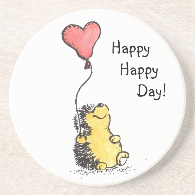 Happy Day Hedgehog Coaster (Front)