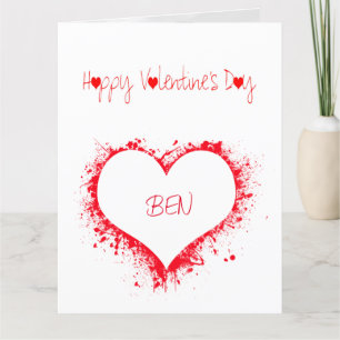 Happy day of love, red heart full of love  thank you card