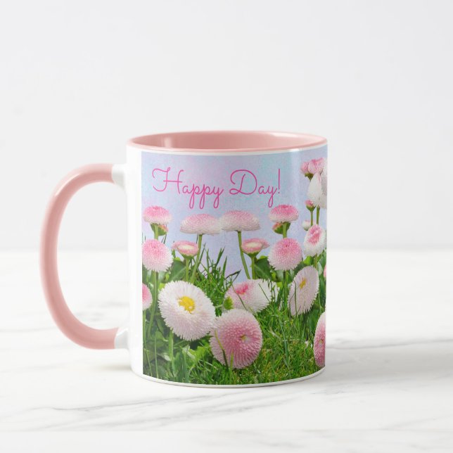Happy Day Pink Floral Mug (Left)
