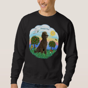 Happy Day with a Standard Poodle Chocolate Sweatshirt