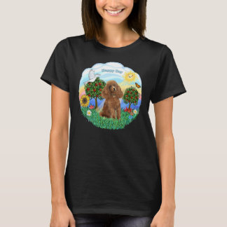 Happy Day with a Toy Poodle  apricot      T-Shirt