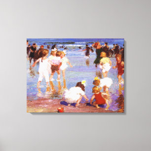 Happy Days at the Beach (by E.H. Potthast) Canvas Print