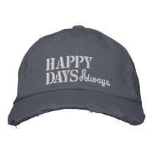Happy Days Positive Quote Rustic Blue Vintage