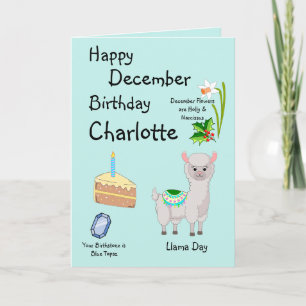 Happy December Birthday Folded Greeting Card