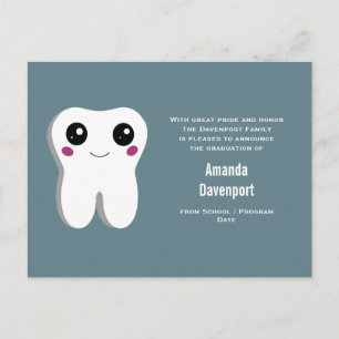 Happy Dental Tooth Graduation Announcement Postcard