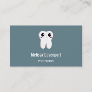 Happy Dental Tooth Smiling Cute Business Card